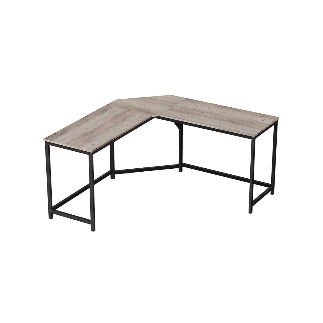 Biurko narożne w kształcie L z przepustem na kable, czarne, 149 × 149 cm, duży blat, nośność do 50 kg